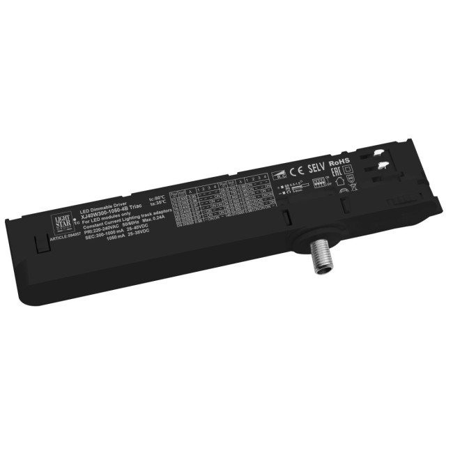 Адаптер с драйвером с DIP-switch управляемый по TRIAC д/трек-системы Quattro Lightstar 594057 Адаптер с драйвером с DIP-switch управляемый по TRIAC д/трек-системы Quattro Lightstar 594057