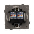 Механизм компьютерной розетки двойной Arlight SCT-TENDO-MPC2-PL-GD (RJ-45, CAT6) 054103