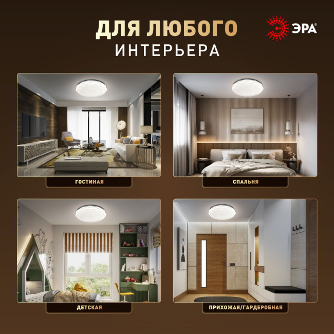 Потолочный светильник Эра Классик без ДУ SPB-6 WH 36W-4K Slim Sparkle Потолочный светильник Эра Классик без ДУ SPB-6 WH 36W-4K Slim Sparkle