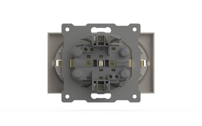 Розетка двухместная с заземлением ELBI Zena Vega 609-010200-907 Розетка двухместная с заземлением ELBI Zena Vega 609-010200-907