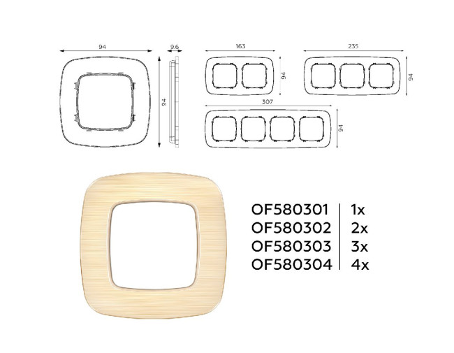 Рамка одноместная Ambrella Volt Radian OF580301 Рамка одноместная Ambrella Volt Radian OF580301