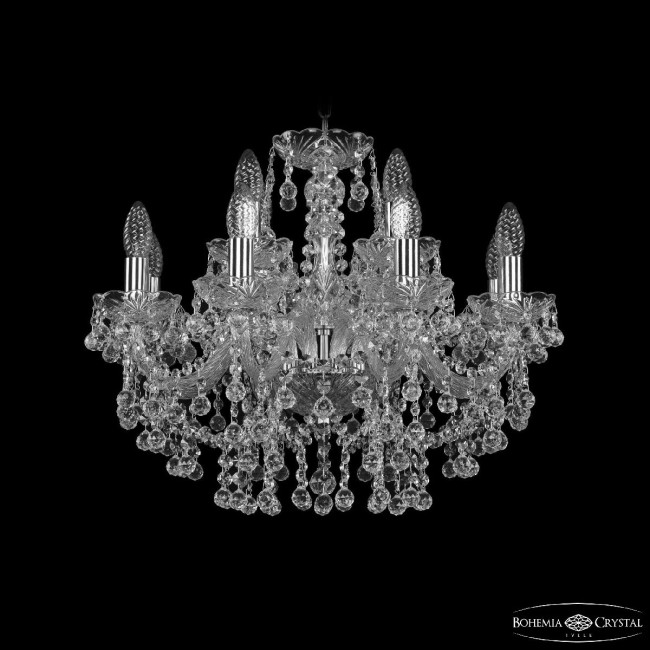 Подвесная люстра Bohemia Ivele Crystal 1409/8+4/195 Ni Подвесная люстра Bohemia Ivele Crystal 1409/8+4/195 Ni