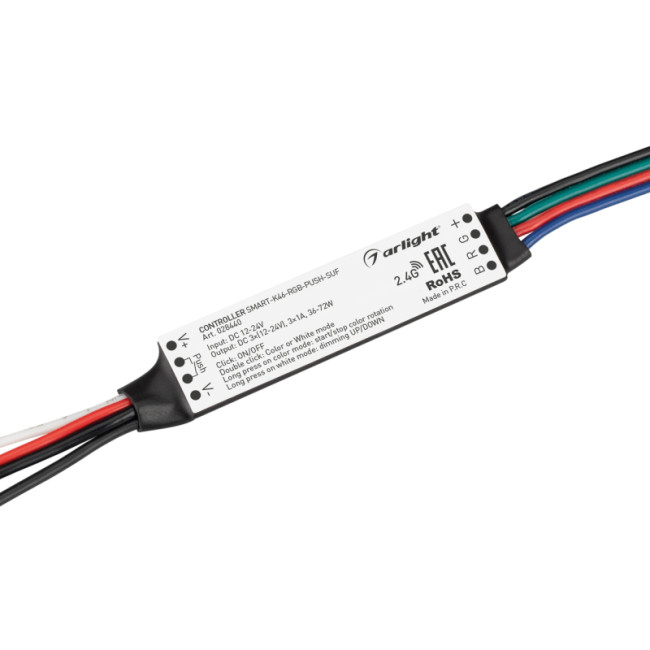 Контроллер Arlight Smart-K46-RGB-Push-SUF (12-24V, 3x1A, 2.4G) 028440 Контроллер Arlight Smart-K46-RGB-Push-SUF (12-24V, 3x1A, 2.4G) 028440