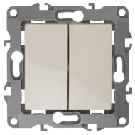 Выключатель двухклавишный ЭРА 12 10AX 250V 12-1104-02 Б0014646 Выключатель двухклавишный ЭРА 12 10AX 250V 12-1104-02 Б0014646