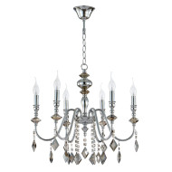 Подвесная люстра Crystal Lux MERCEDES SP6 CHROME/SMOKE Подвесная люстра Crystal Lux MERCEDES SP6 CHROME/SMOKE