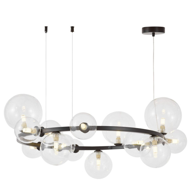 Подвесная люстра Lumina Deco LDP 7033-15 BK+CL Подвесная люстра Lumina Deco LDP 7033-15 BK+CL