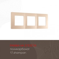 Рамка трехместная Arte Milano 517.17-3.shampan