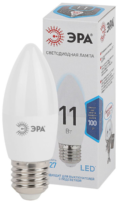 Лампа светодиодная Эра E27 11W 4000K LED B35-11W-840-E27 Б0032983 Лампа светодиодная Эра E27 11W 4000K LED B35-11W-840-E27 Б0032983