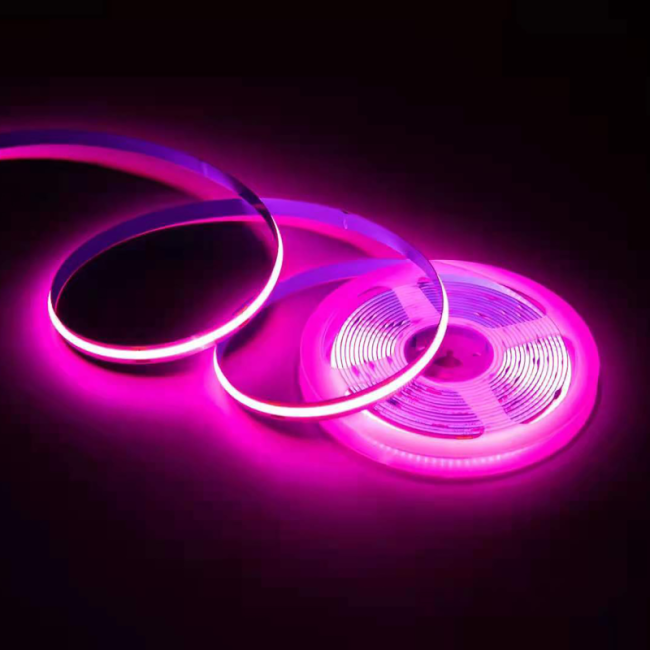 Светодиодная лента Apeyron 24В 11Вт/м COB, 352д/м IP20 5м розовая 00-356 Светодиодная лента Apeyron 24В 11Вт/м COB, 352д/м IP20 5м розовая 00-356