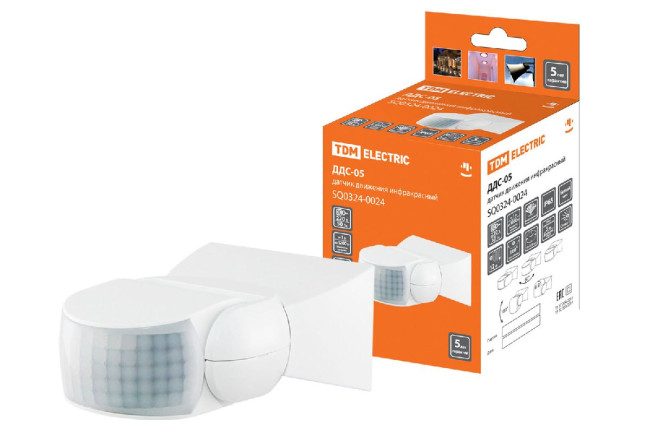 Датчик движения инфракрасный TDM Electric ДДС-05 SQ0324-0024 Датчик движения инфракрасный TDM Electric ДДС-05 SQ0324-0024