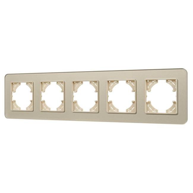Рамка на 5 постов стеклянная Arlight FRM-OMALI-GS-5-GD 049707 Рамка на 5 постов стеклянная Arlight FRM-OMALI-GS-5-GD 049707