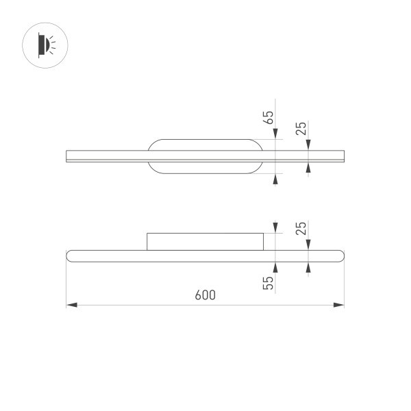 Настенный светильник Arlight SP-TENERO-S600x45-13W 035718 Настенный светильник Arlight SP-TENERO-S600x45-13W 035718