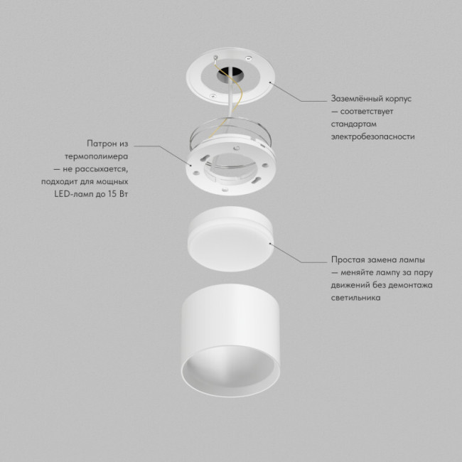 Накладной светильник Denkirs Pillar DK-DH2600-WH Накладной светильник Denkirs Pillar DK-DH2600-WH