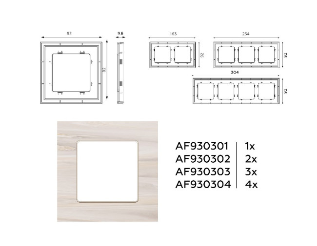 Рамка четырехместная Ambrella Volt Grand AF930304 Рамка четырехместная Ambrella Volt Grand AF930304