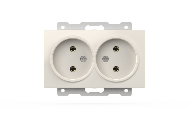 Розетка двухместная без заземления ELBI Zena Vega 609-010200-908 Розетка двухместная без заземления ELBI Zena Vega 609-010200-908