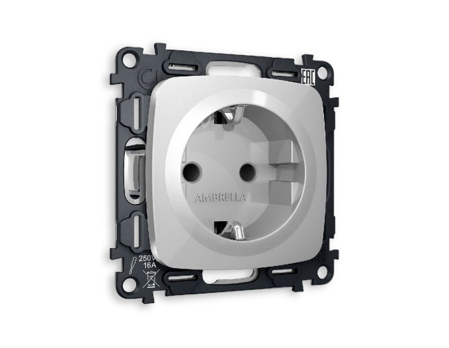 Комплект механизма розетки с/з со шторками Ambrella Volt Omega MO407010 Комплект механизма розетки с/з со шторками Ambrella Volt Omega MO407010