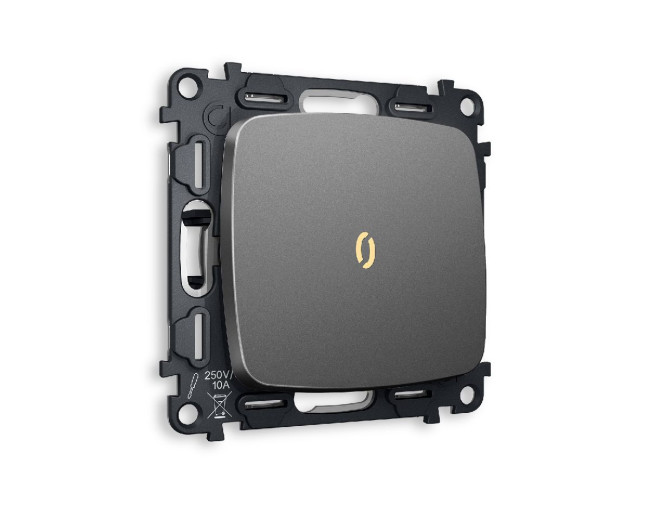 Комплект механизма 1-кл выключателя с подсветкой Ambrella Volt Omega MO652010 Комплект механизма 1-кл выключателя с подсветкой Ambrella Volt Omega MO652010