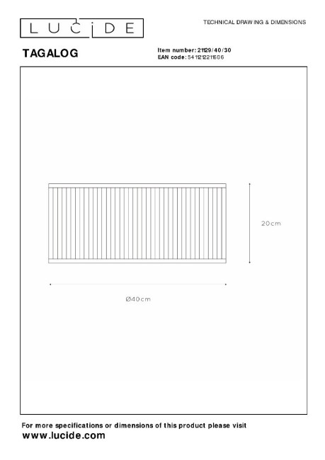 Потолочный светильник Lucide Tagalog 21129/40/30 Потолочный светильник Lucide Tagalog 21129/40/30