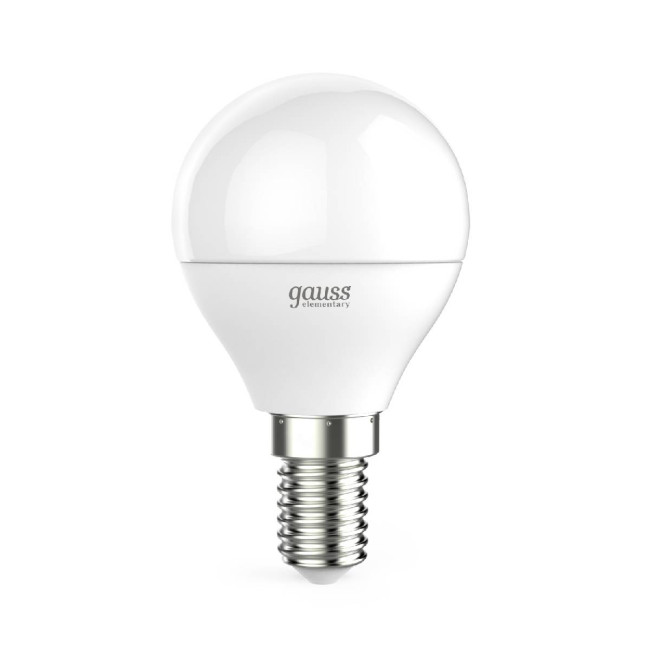 Лампа светодиодная Gauss E14 6W 4100K шар матовый 53126 Лампа светодиодная Gauss E14 6W 4100K шар матовый 53126