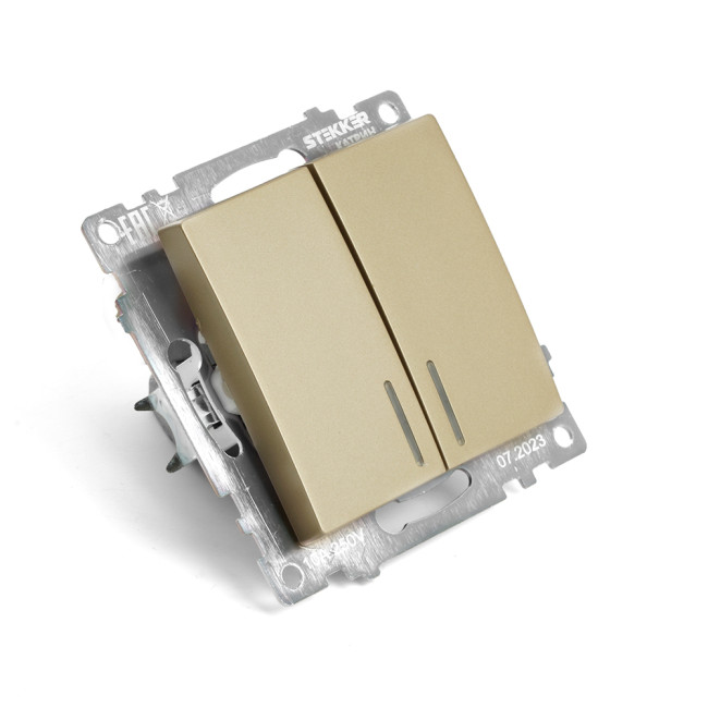 Выключатель 2-клавишный Stekker Катрин GLS10-7102-08 49217 Выключатель 2-клавишный Stekker Катрин GLS10-7102-08 49217