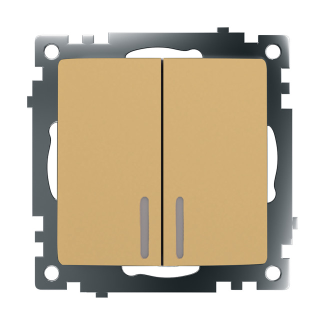 Выключатель 2-клавишный Stekker Катрин GLS10-7102-08 49217 Выключатель 2-клавишный Stekker Катрин GLS10-7102-08 49217