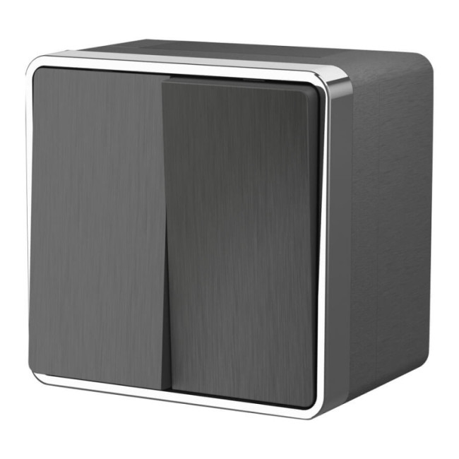 Выключатель двухклавишный влагозащищенный Werkel Gallant графит рифленый W5020204 4690389164255 Выключатель двухклавишный влагозащищенный Werkel Gallant графит рифленый W5020204 4690389164255
