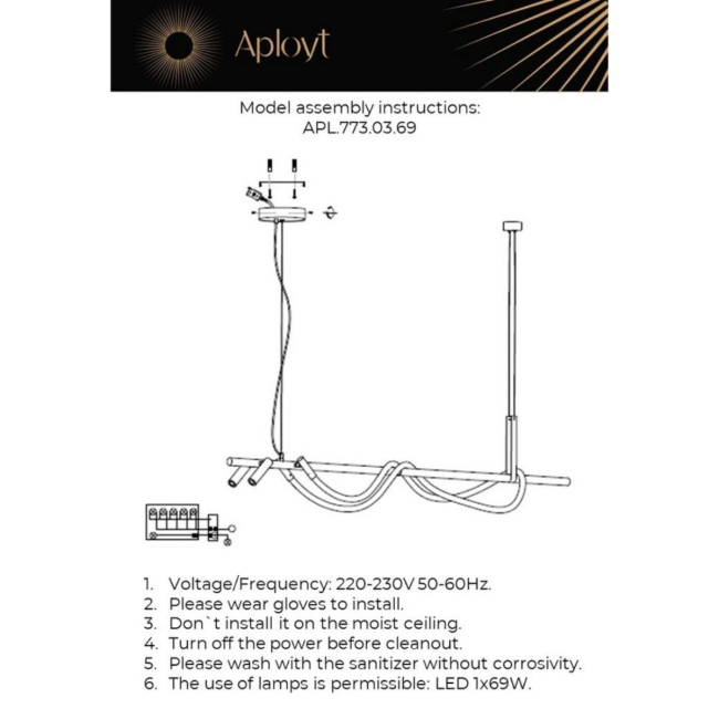 Подвесной светильник Aployt Sindrillon APL.773.03.69 Подвесной светильник Aployt Sindrillon APL.773.03.69