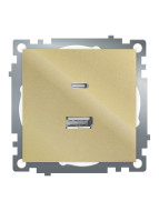 Розетка 2-местная USB + type C Stekker Катрин GLS10-7116-08 50053
