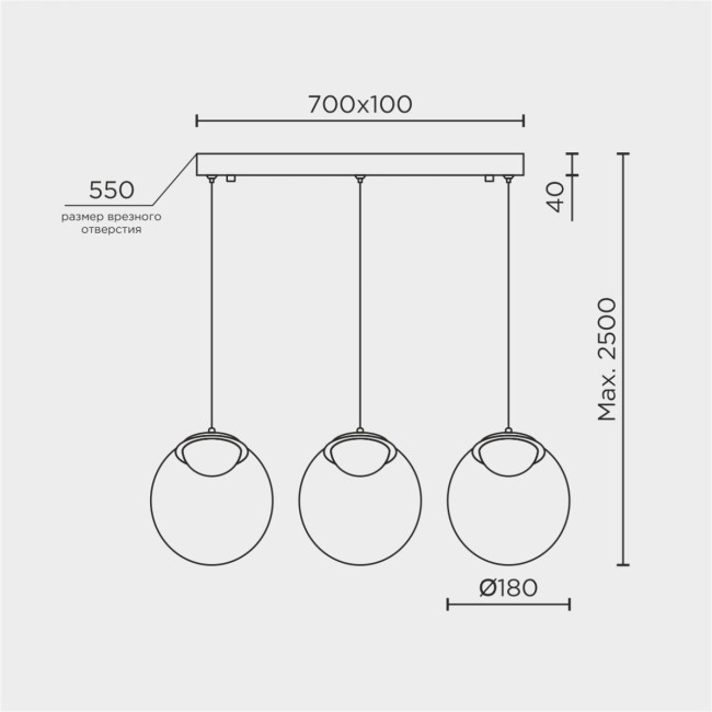 Подвесной светильник Modelux ML.2338.3L BK Подвесной светильник Modelux ML.2338.3L BK