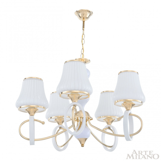 Подвесная люстра Arte Milano Florentia-2387 302387/5 Wh/Gd