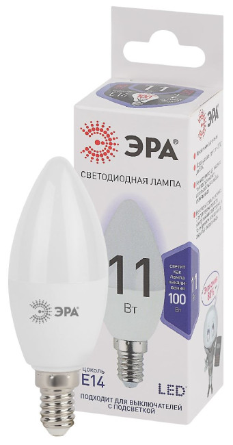 Лампа светодиодная Эра E14 11W 6000K LED B35-11W-860-E14 Б0032984 Лампа светодиодная Эра E14 11W 6000K LED B35-11W-860-E14 Б0032984