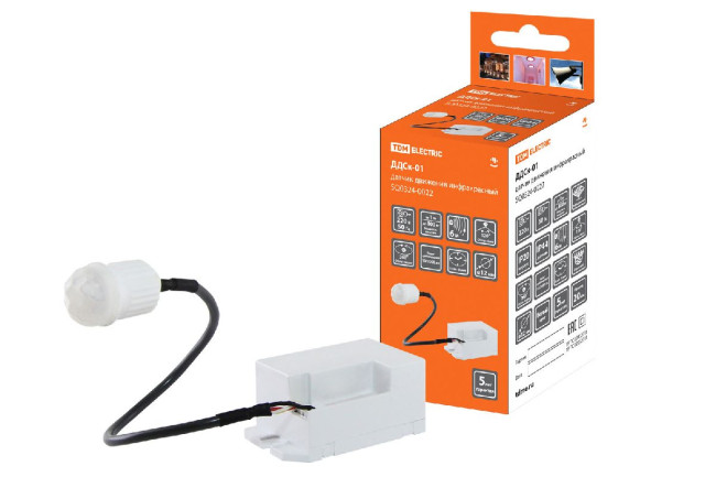 Датчик движения инфракрасный TDM Electric ДДСк-01 SQ0324-0022 Датчик движения инфракрасный TDM Electric ДДСк-01 SQ0324-0022