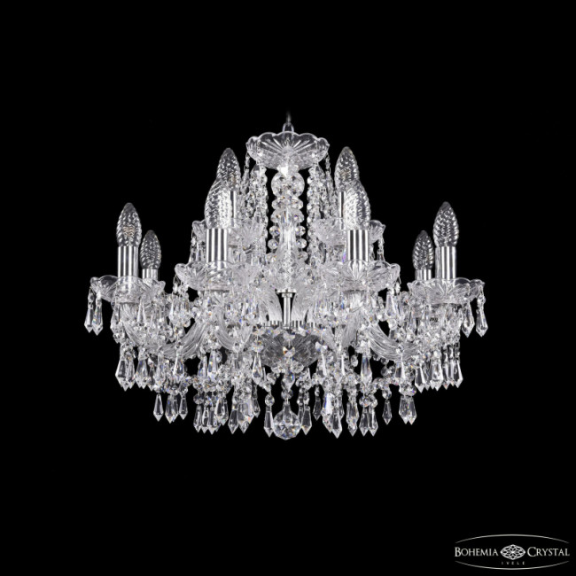 Подвесная люстра Bohemia Ivele Crystal 1403/8+4/195 Ni Подвесная люстра Bohemia Ivele Crystal 1403/8+4/195 Ni