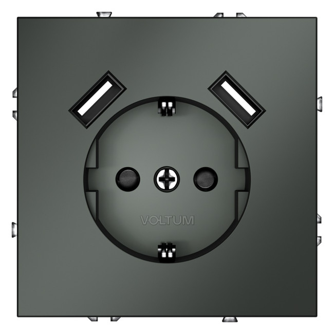 Розетка с USB, А+А Voltum S70 VLS040406 (титан) Розетка с USB, А+А Voltum S70 VLS040406 (титан)