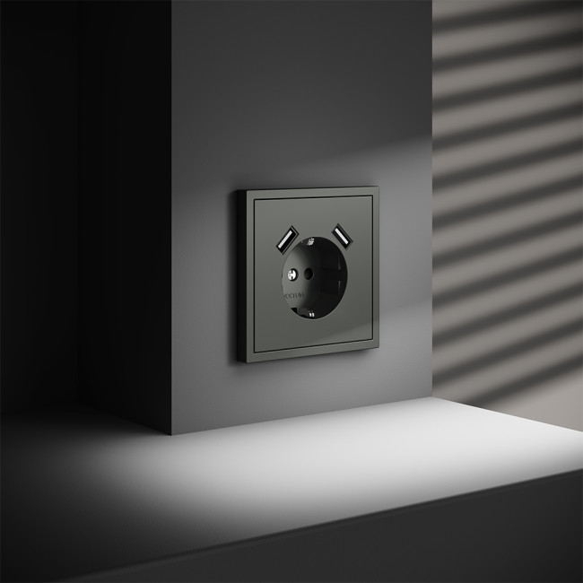 Розетка с USB, А+А Voltum S70 VLS040406 (титан) Розетка с USB, А+А Voltum S70 VLS040406 (титан)