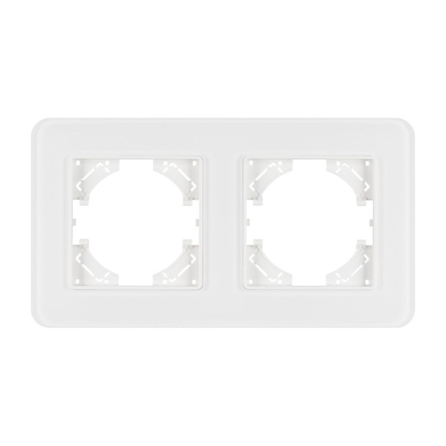 Рамка на 2 поста стеклянная Arlight FRM-OMALI-SFGS-2-WH 049708 Рамка на 2 поста стеклянная Arlight FRM-OMALI-SFGS-2-WH 049708