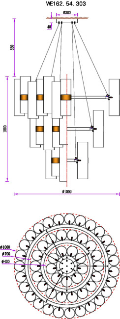 Подвесная люстра Wertmark Franka WE162.54.303