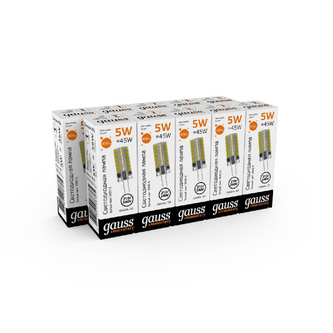 Светодиодная лампа Gauss Elementary G4 5W 3000K 18015 Светодиодная лампа Gauss Elementary G4 5W 3000K 18015