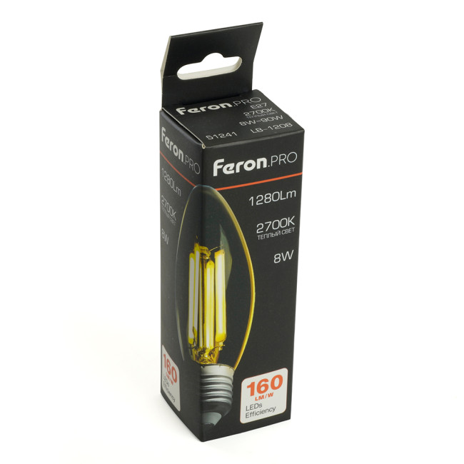 Светодиодная лампа Feron LB-1208 E27 8W 2700K 51241 Светодиодная лампа Feron LB-1208 E27 8W 2700K 51241