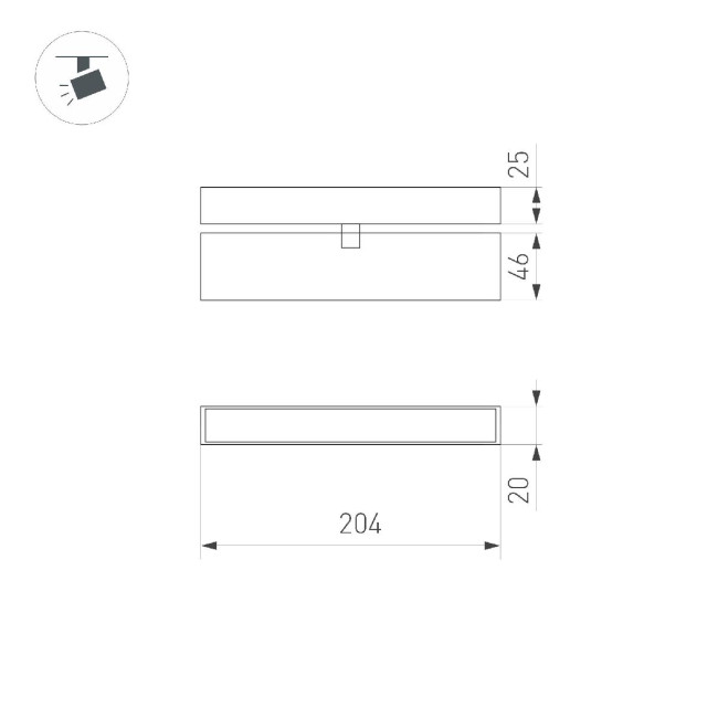 Трековый магнитный светильник Arlight MAG-FLAT-FOLD-25-S200-6W Day4000 050068 Трековый магнитный светильник Arlight MAG-FLAT-FOLD-25-S200-6W Day4000 050068
