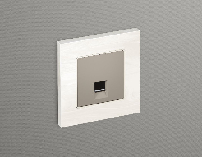 Лицевая панель для компьютерной/телефонной розетки RJ-45/RJ-11 Ambrella Volt Alfa AP3720 Лицевая панель для компьютерной/телефонной розетки RJ-45/RJ-11 Ambrella Volt Alfa AP3720