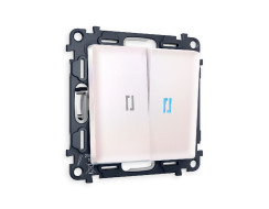 Комплект механизма 2-кл проходного выключателя с подсветкой Ambrella Volt Alfa MA204040