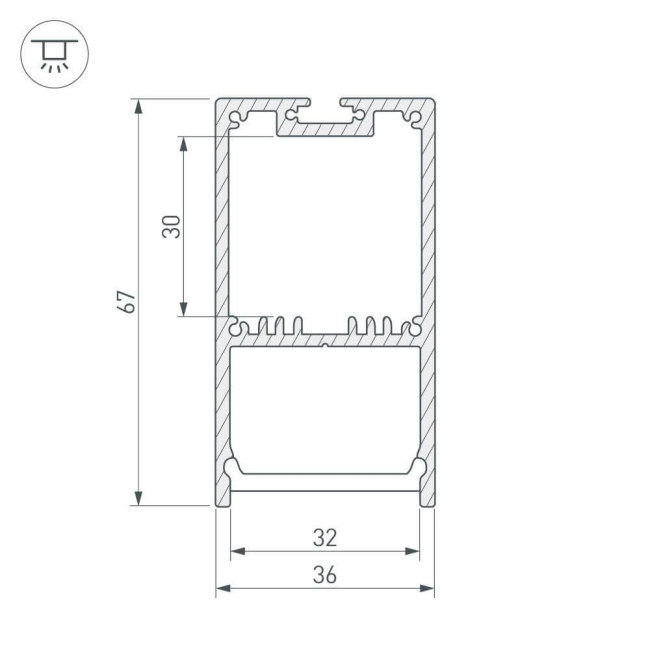 Профиль Arlight SL-LINE-3667-2000 ANOD 019299 Профиль Arlight SL-LINE-3667-2000 ANOD 019299