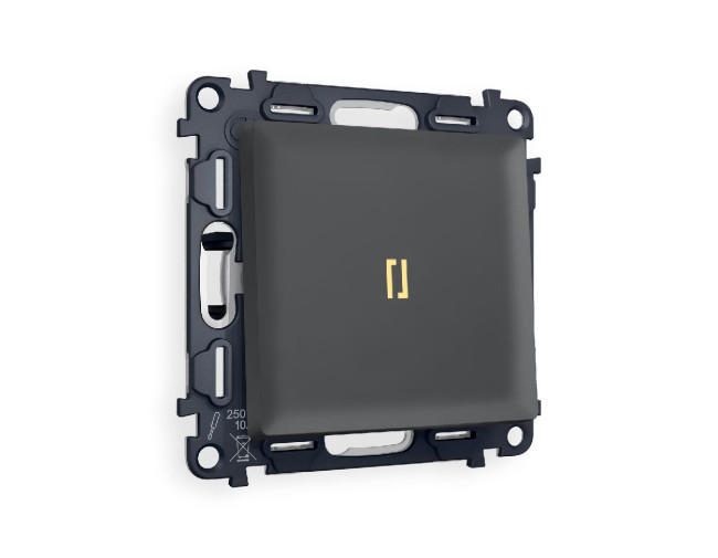 Комплект механизма 1-кл проходного выключателя с подсветкой Ambrella Volt Alfa MA902030