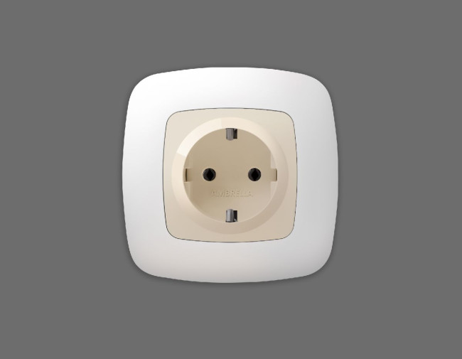Лицевая панель для розетки с/з Ambrella Volt Omega OP3060 Лицевая панель для розетки с/з Ambrella Volt Omega OP3060