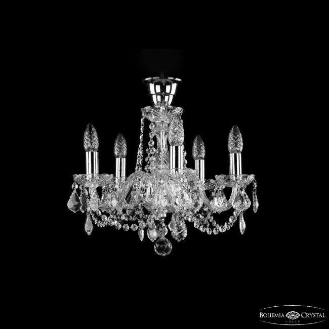 Подвесная люстра Bohemia Ivele Crystal 1402/5/141 Ni Leafs Tube Подвесная люстра Bohemia Ivele Crystal 1402/5/141 Ni Leafs Tube