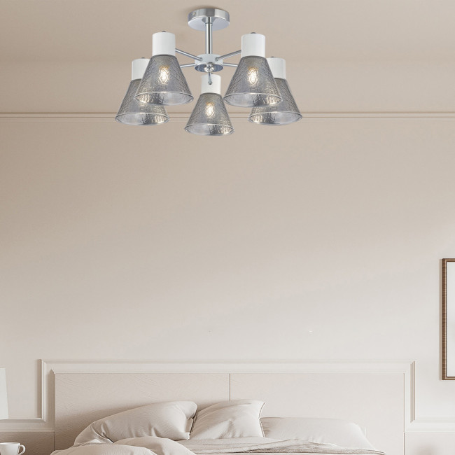 Люстра на штанге Arte Milano Napoli 322408/5 CR+WH Люстра на штанге Arte Milano Napoli 322408/5 CR+WH