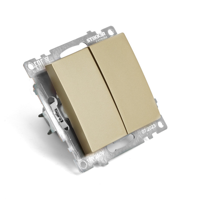 Переключатель 2-клавишный Stekker Катрин GLS10-7107-08 49220 Переключатель 2-клавишный Stekker Катрин GLS10-7107-08 49220