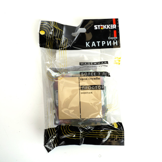 Переключатель 2-клавишный Stekker Катрин GLS10-7107-08 49220 Переключатель 2-клавишный Stekker Катрин GLS10-7107-08 49220