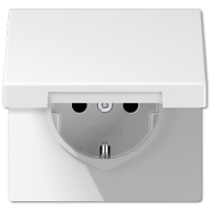 Розетка 2K+З cо шторками и крышкой Jung LS1520KIKLWW